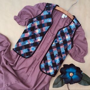 ❉ Button Front Peasant Dress in Purple Size Small Medium